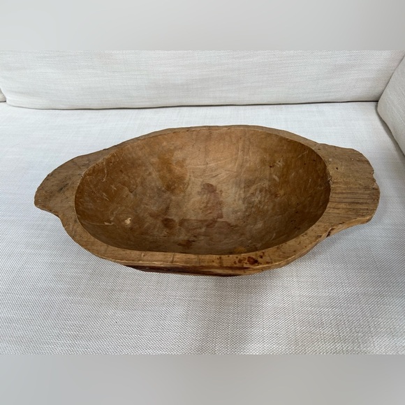 Antique Other - RARE Antique flour dough bread kneading bowl, hand carved GORGEOUS